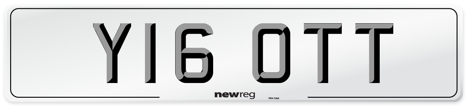 Y16 OTT Number Plate from New Reg